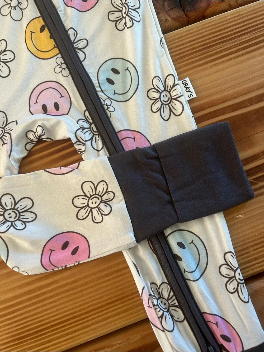 Kids White Smiley & Floral One-Piece Pajama